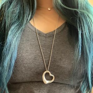 Tiffany Silver Elsa Peretti large Open Heart 30”